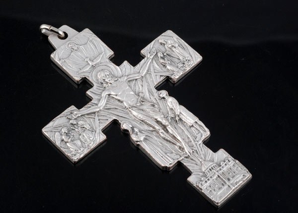 稣山园祈祷圣像,[钦一斋]天主教*银边红色苦像