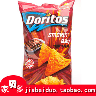  百事膨化食品台湾进口Doritos多力多滋烟熏烧烤味玉米片 198.4g