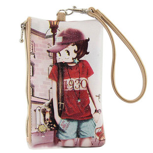  5折 贝蒂betty boop钥匙包女士撞色零钱包新款正品卡通可爱