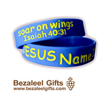 WSAL-17-RB(赛40:31)奉耶稣名打球宝蓝色手环In Jesus Name I ..