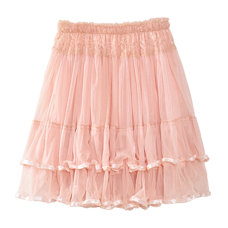 蕾丝裙半身裙网纱...