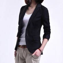 2012 春秋新品 韩版修身小西装黑色西装外套职业<span class=H>商务</span><span class=H>休闲</span>女西装
