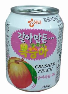  【天猫超市】韩国进口  海太桃果肉果汁饮料238ml/罐