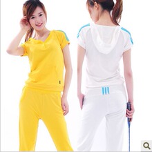 2012夏季女款新品运动装套衫休闲运动套装连帽女士运动服特价