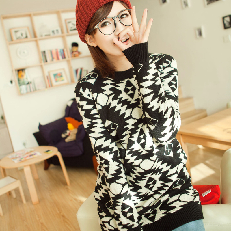 女装复古菱形格中长款...