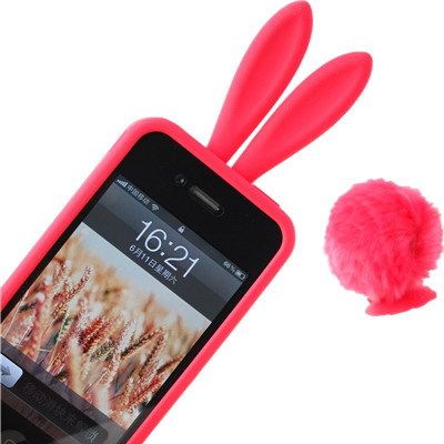 韩国iphone 4 4s 硅胶 外壳 Rabito苹果4保护壳 可爱兔子手机套