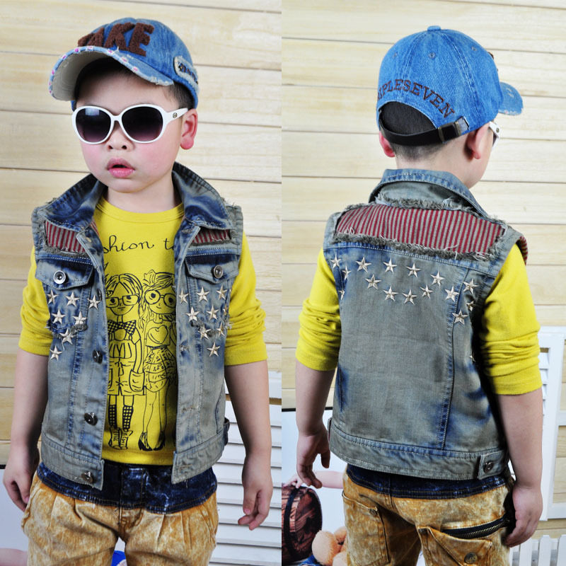 全民疯抢<em>童装</em> 儿童牛仔<em>马甲</em>背心 2012<em>春款男童</em>