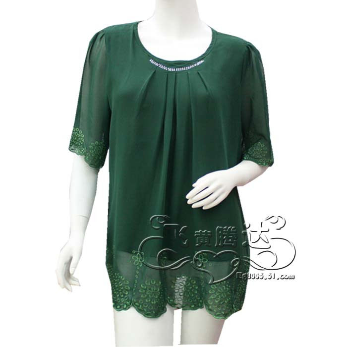 新款女士夏装女士短袖时尚妈妈装中老年<span class=H>服饰</span>时尚短袖漂亮妈妈大码