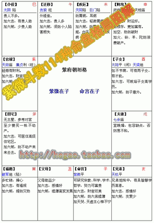 紫微斗数114种命盘格局图解