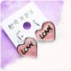 韩剧韩版LOVE铐漆心形之粉色 白色耳扣