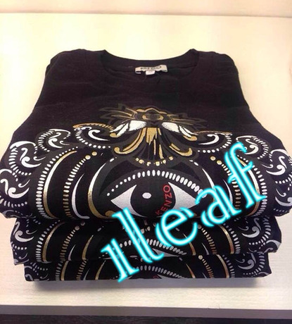 法国正品代购 Kenzo 小小眼睛花图腾T恤TEE 黑