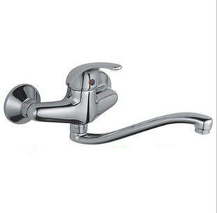Sanitary cold and hot faucet single lever double hole basin mixer can be rotated 360 degree extra long faucet 1002