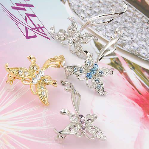 特/新光饰品专柜正品/水晶蝴蝶胸针胸花(紫蓝白金)韩版复古可爱ol