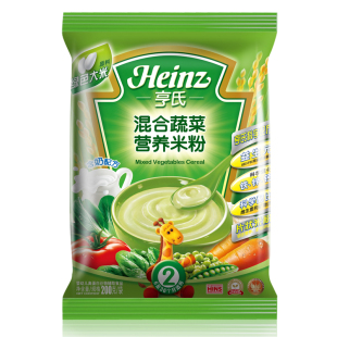  【超低运费超级划算】 Heinz/亨氏混合蔬菜营养米粉200克 袋装