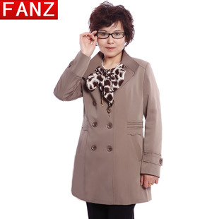  FANZ中老年风衣女装大码妈妈装中年女秋冬装外套中老年服饰c-0075