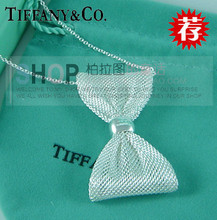 Tiffany collar arco neta plata de ley 925 cajas de regalo de la joyería