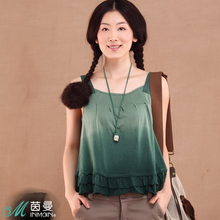 包邮 INMAN茵曼 2012纯棉百搭夏装 宽带背心吊带女 821030175