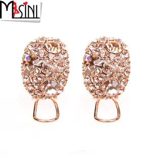  迷斯妮韩国 女可爱时尚夸张精致奢华钻石 防过敏耳钉耳环耳饰特价