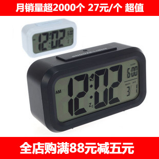 正品WINK 超大屏幕LCD LED电子钟 懒人闹钟 光感应夜光钟 聪明钟