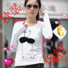2012 布衣天使新款玫瑰天鹅长袖女式T恤