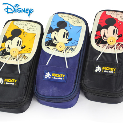 小学生笔袋男童正品迪士尼米奇文具袋韩国卡通