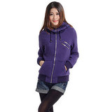 MKL-2012秋冬装新款韩版加厚抓绒连帽保暖卫衣外套女