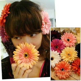  韩国雏菊花朵丸子头发夹！韩版新娘结婚头饰边夹发饰配饰饰品H21