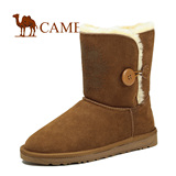 断码清仓！清纯丽质 camel 骆驼 正品防滑雪地靴 真皮女靴