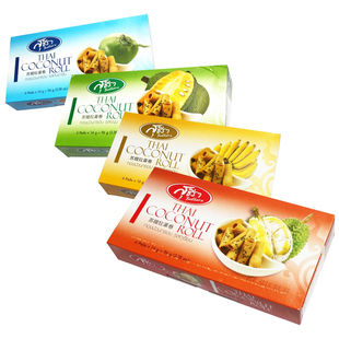  泰国 苏提拉椰奶蛋卷 原味 香蕉味 榴莲味 菠萝蜜味 4口味各一盒