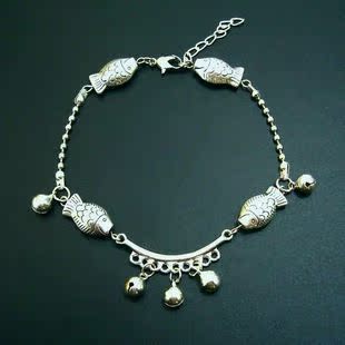  新年特价促销 L0161民族风饰品 藏银鱼铃铛女脚链
