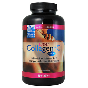  美国 NeoCell 纯天然水解骨胶原蛋白+VC 250粒 美白保湿 改善皮肤