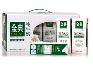  伊利 鲜奶 金典纯牛奶250ml*12盒