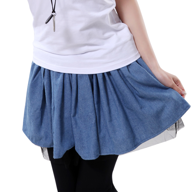 时尚百褶裙蕾丝下摆...