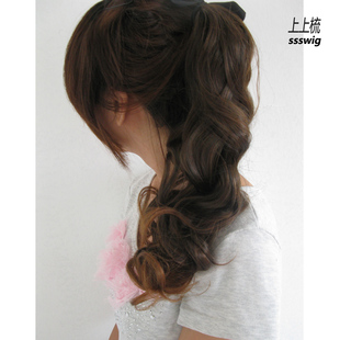Comb long hair wig bundled and hyper-volume ponytail Masson wig