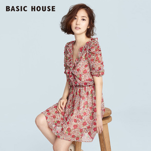Basic House百家好夏季新品女韩版碎花淑女款