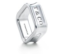 Genuina TIFFANY925 1837 Square Ring Anillo Anillo de Plata Hombres Hombres anillo se refiere a la