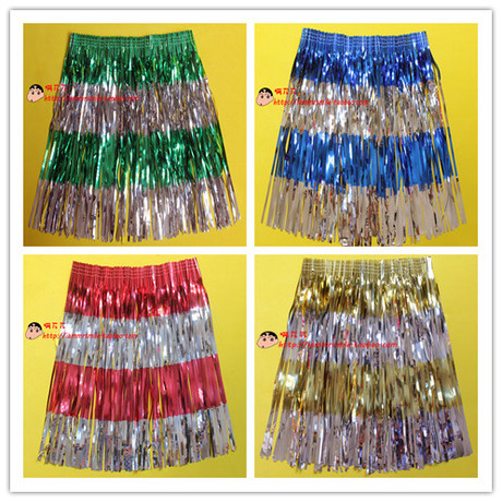 闪闪惹人爱草裙系列 40cm单层夏威夷草舞裙条纹草裙颜色齐全-淘宝网