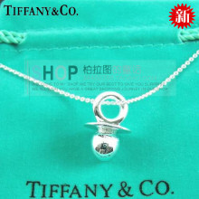 Tiffany collar de plata de ley 925 del pezón cajas de regalo de joyería