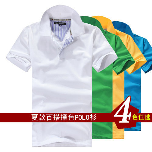 夏日时尚型男必备个性纯色休闲短袖Polo衫