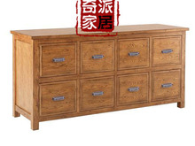 harborhouse美式乡村风格家具定做 实木红橡木斗柜 斗橱定制