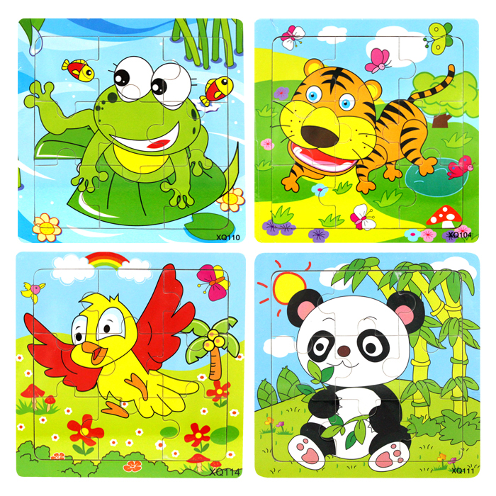 木质9片拼图玩具...