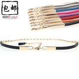 蛇皮纹 腰链女 女士腰带 韩版百搭 时尚细腰带 真皮装饰 流苏金属
