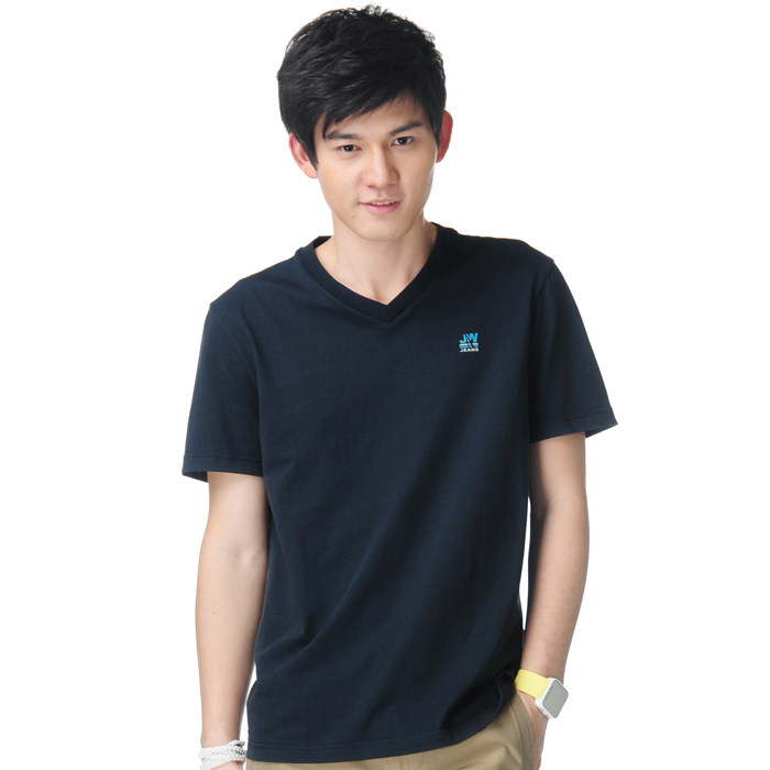2012夏装新款 真维斯 正品 <span class=H>男</span>装V领净色<span class=H>短袖</span><span class=H>T恤</span>173041原价40