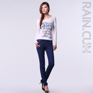  Rain.cun/然与纯春装品牌风暴 女士小脚长裤脚全棉牛仔裤
