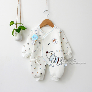  新生儿衣服宝宝婴儿服装纯棉保暖连体衣哈衣爬爬服保暖蝴蝶衣秋冬