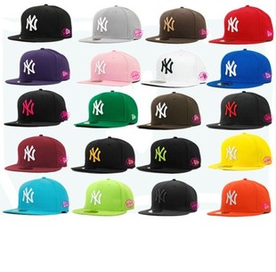 正品<em>棒球帽</em>子 <em>女</em>男士<em>NY</em>平沿帽韩版潮嘻哈帽ne