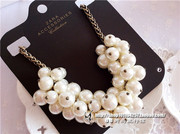 时尚大牌Z欧美风街拍造型奢华高贵白色夸张大珍珠项链假领 女