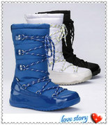 Fflop女学生冬季健步坡跟雪地靴专利羽绒被般保暖休闲套筒棉鞋