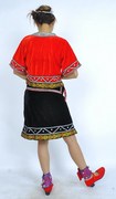 云南少数民族成人女装/舞蹈演出佤族服装/短款短裙舞台表演服红色