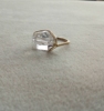 jewelrylabice白水晶(白水晶)装饰戒指指环冰块，戒指女闺蜜礼物